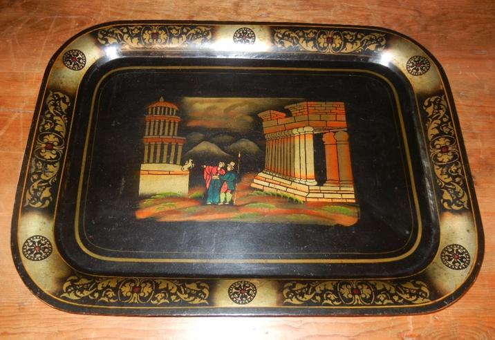 Louis Vuitton Hand Painted Tray on Stand